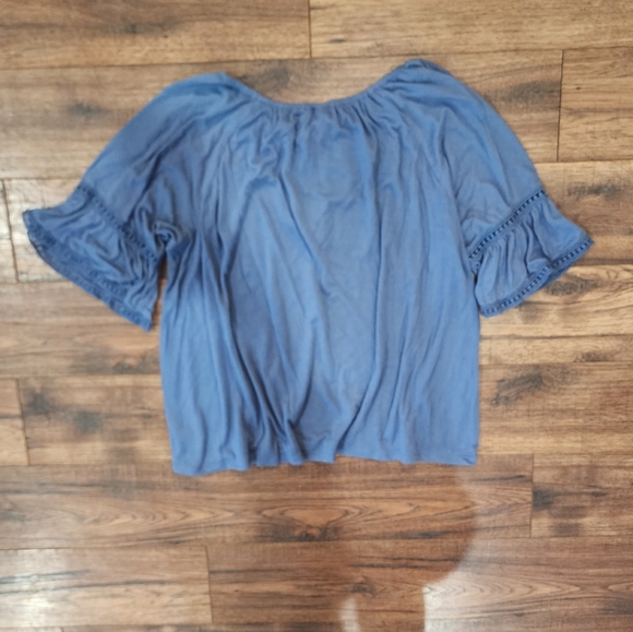 Old Navy Women's Short Sleeve Pullover Bohemian Boho Casual Blue Top X-Large XL - Picture 9 of 9